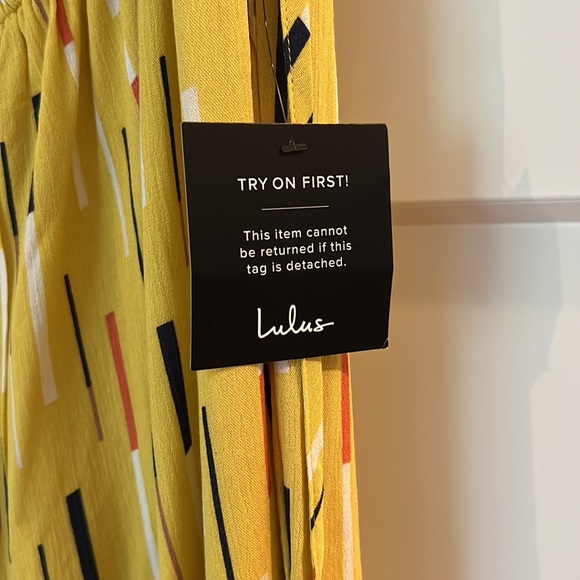 Lulus True Radiance Yellow Multi Print Off-the-Shoulder Jumpsuit - Picture 4 of 8